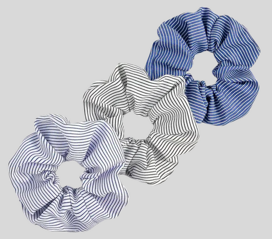 3 Piece Minimalist Striped Elastic Hair Scrunchies