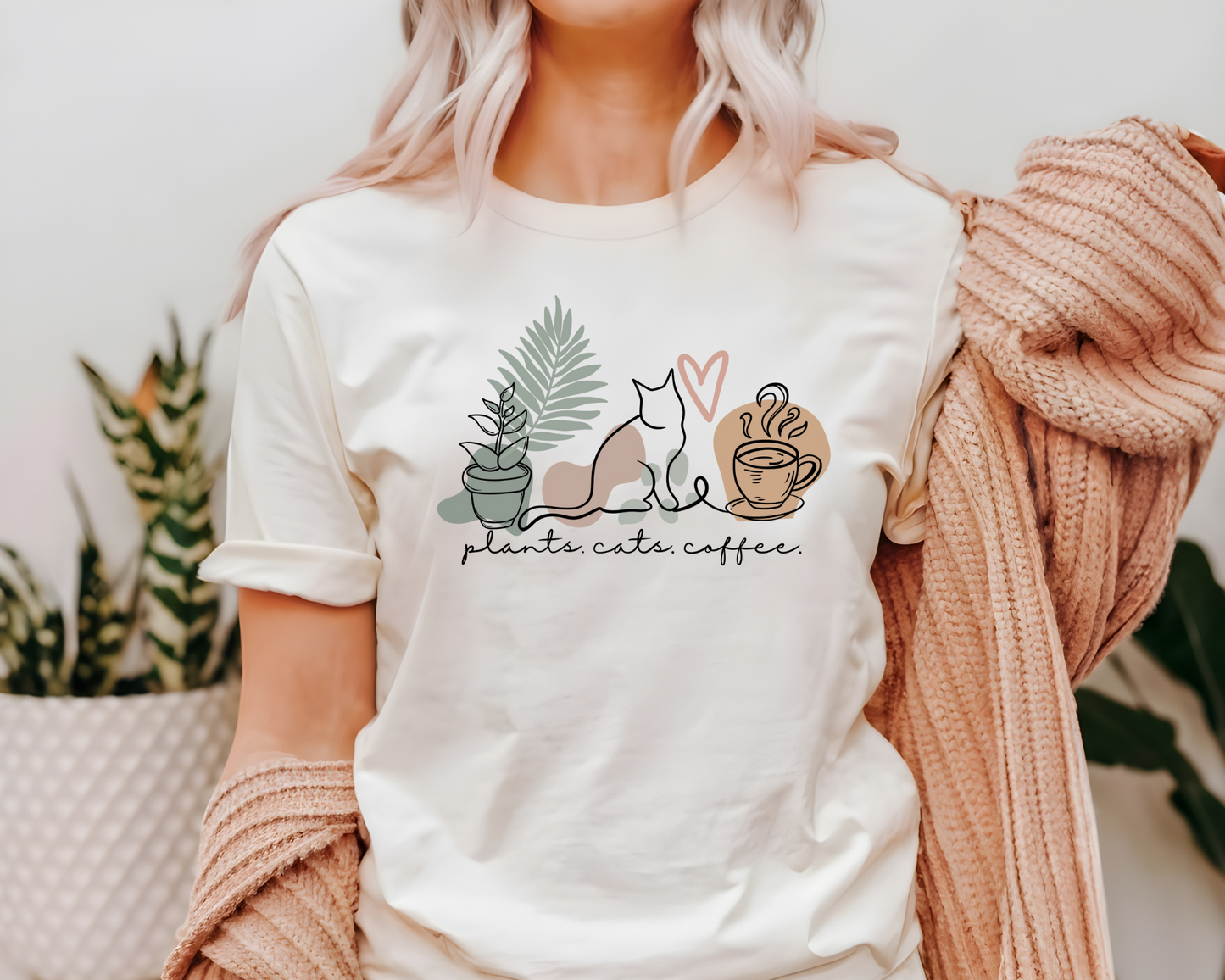 Plants Cats Coffee Tee