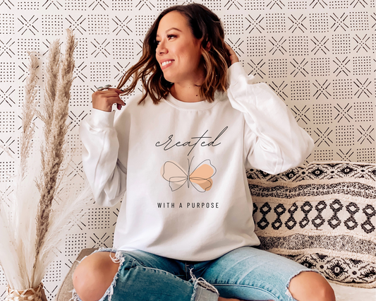 Created With a Purpose Butterfly Sweatshirt