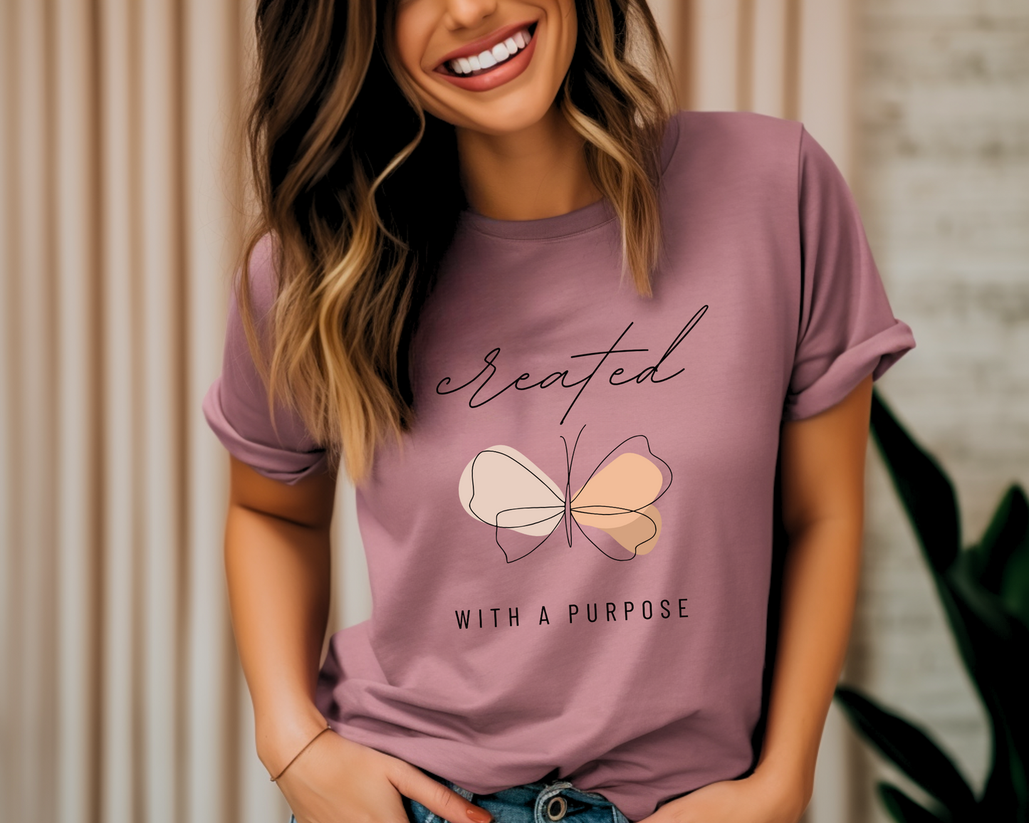 Created With a Purpose Butterfly Tee