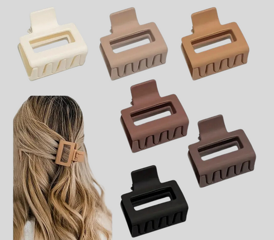 6 Piece Small Matte Hair Claw Clips