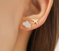 Airplane Cloud Earrings - 14k Gold Plated