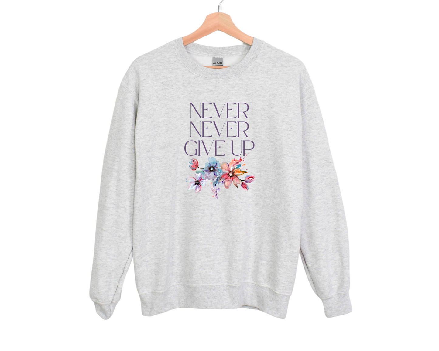 Never Never Give Up Sweatshirt