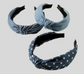 3 Piece Knotted Blue Denim Headbands