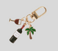 Wine Glass/Bottle/Palm Tree Keychain