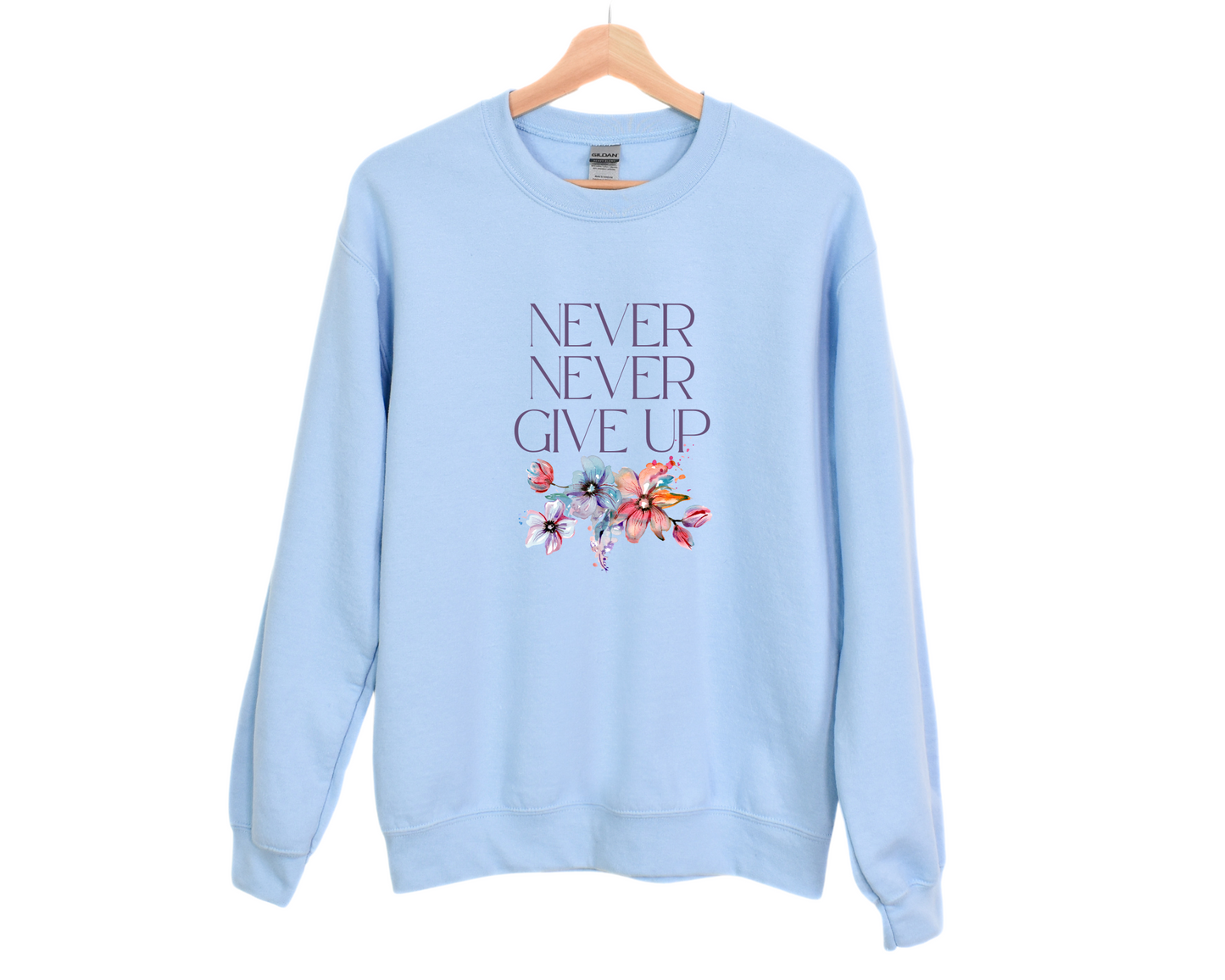 Never Never Give Up Sweatshirt