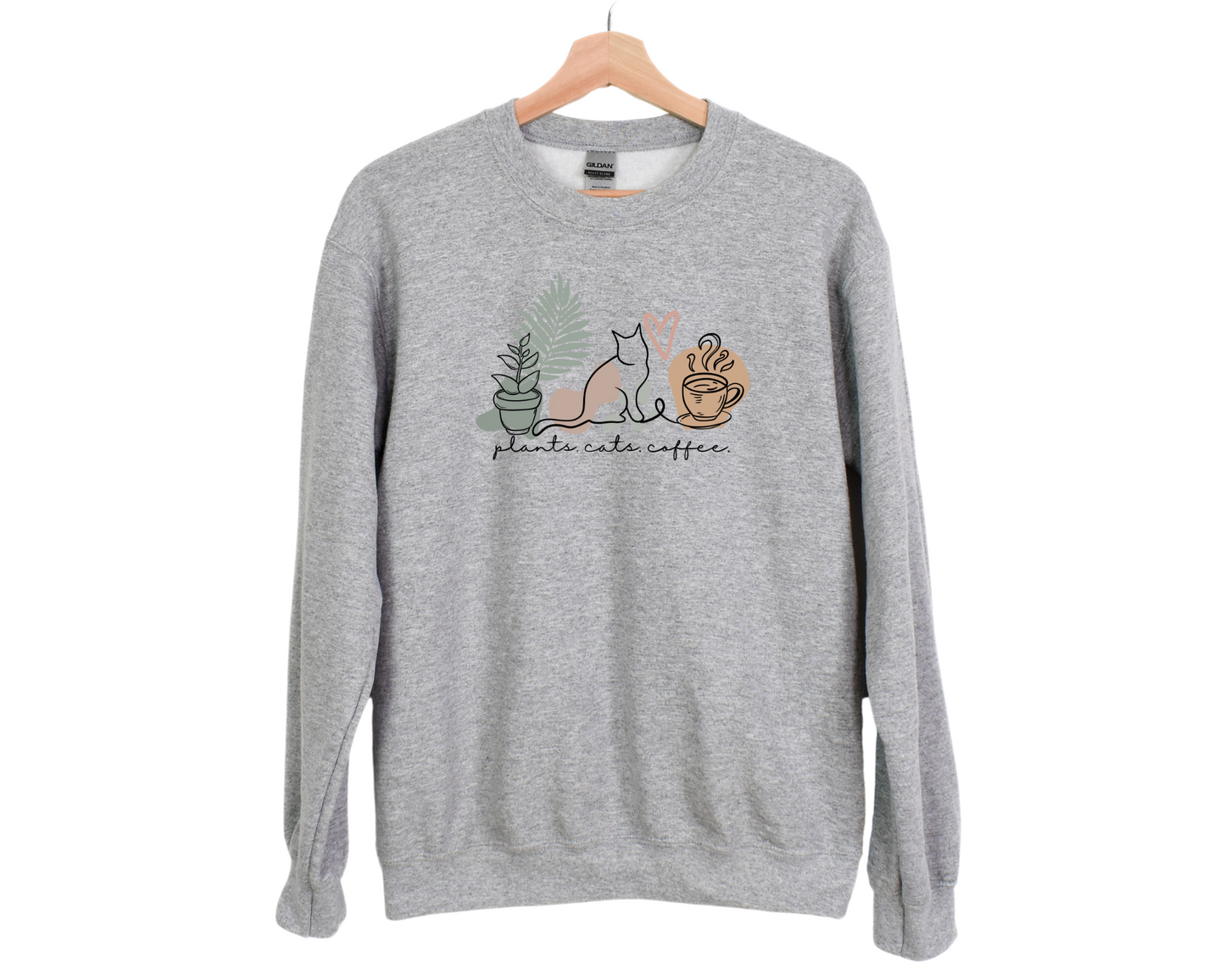 Plants Cats Coffee Sweatshirt